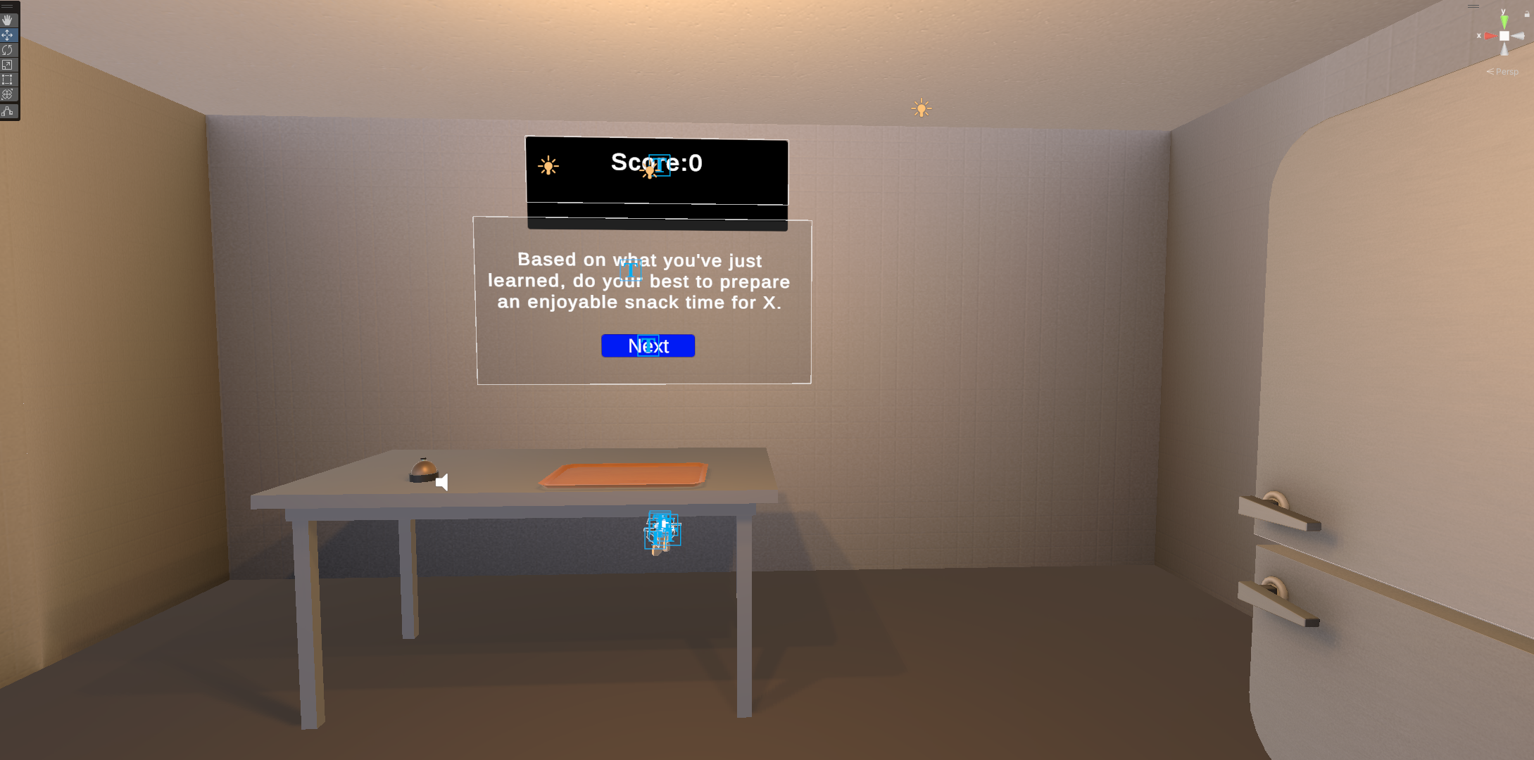 Overview of the guided kitchen training environment